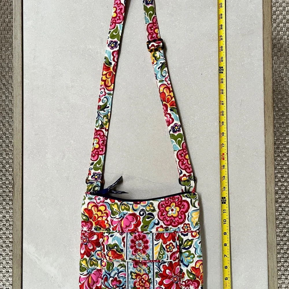 Vera Bradley Floral Pattern Zipper Shoulder Bag